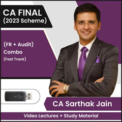 CA Final (2023 Scheme) (FR + Audit) Combo (Fast Track) Video Lectures by CA Sarthak Jain (Pen Drive)