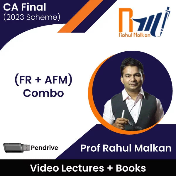 CA Final (2023 Scheme) (FR + AFM) Combo Video Lectures by Prof Rahul Malkan (Pen drive + Books)