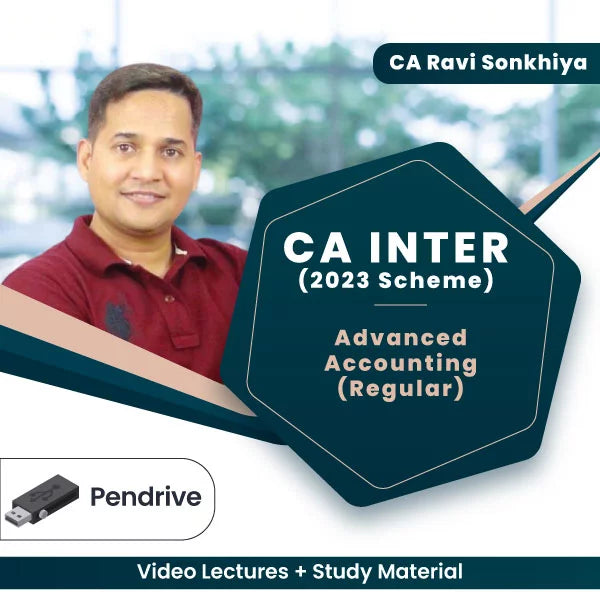 CA Inter (2023 Scheme) Advanced Accounting (Regular) Video Lectures by CA Ravi Sonkhiya (Pen Drive)