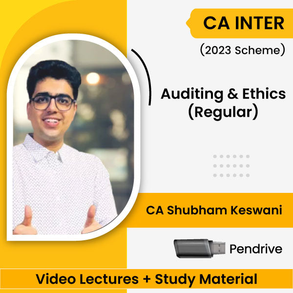 CA Inter (2023 Scheme) Auditing & Ethics (Regular) Video Lectures by CA Shubham Keswani (Pendrive)