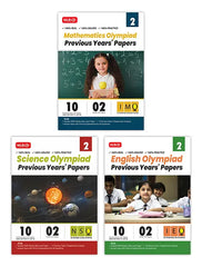 IMO-NSO-IEO Class-2 Olympiad Previous Years Papers (2023-2019) Set A and B) Mathematics, Science and English Combo Pack book by MTG Learning