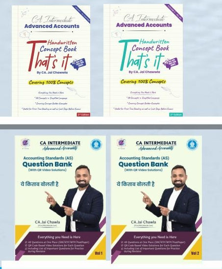 CA Inter Advanced Accounts (Handwritten Concepts Book + Question Bank) by CA Jai Chawla