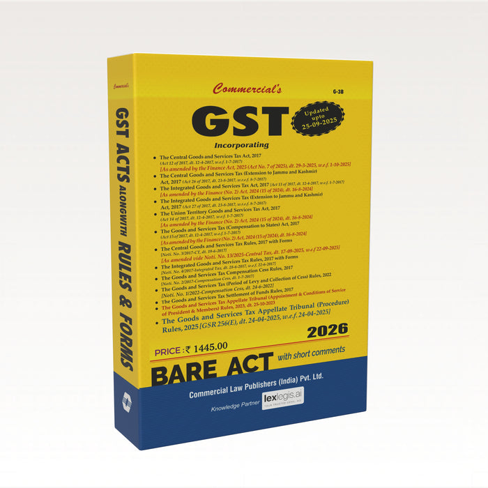 Commercial's GST Acts and Rules, 2017 with Forms Bare Act book