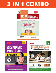 International English Olympiad (IEO) Workbook, Prep-Guide and Previous Years Papers (PYQs) with Mock Test Paper for Class 2 (Set of 3 Books) by MTG Learning