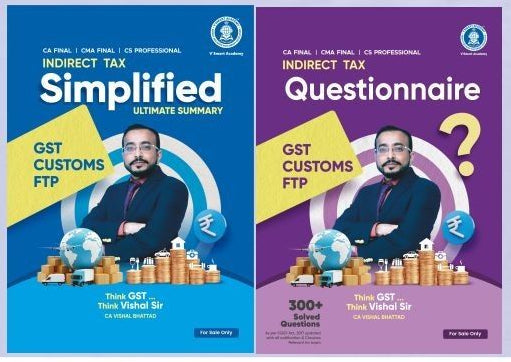 CMA Final Indirect Tax (Simplified + Questionnaire) Combo Book Set by CA Vishal Bhattad