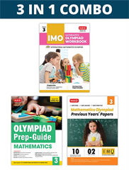 International Mathematics Olympiad (IMO) Workbook, Prep-Guide and Previous Years Papers (PYQs) with Mock Test Paper for Class 3 (Set of 3 Books) by MTG Learning