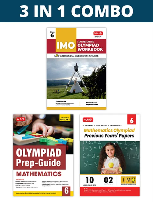 International Mathematics Olympiad (IMO) Workbook, Prep-Guide and Previous Years Papers (PYQs) with Mock Test Paper for Class 7 (Set of 3 Books) by MTG Learning