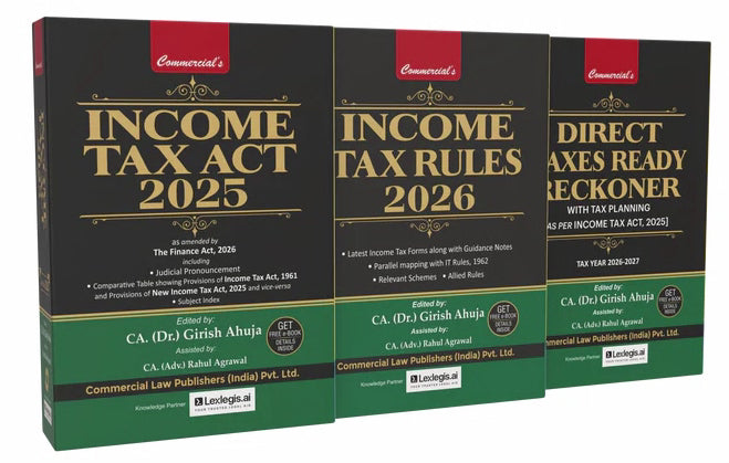 Commercial's Essential Income Tax Combo (Income Tax Act 2025, Income Tax Rules 2026 and Direct Taxes Ready Reckoner) Books By Dr. Girish Ahuja
