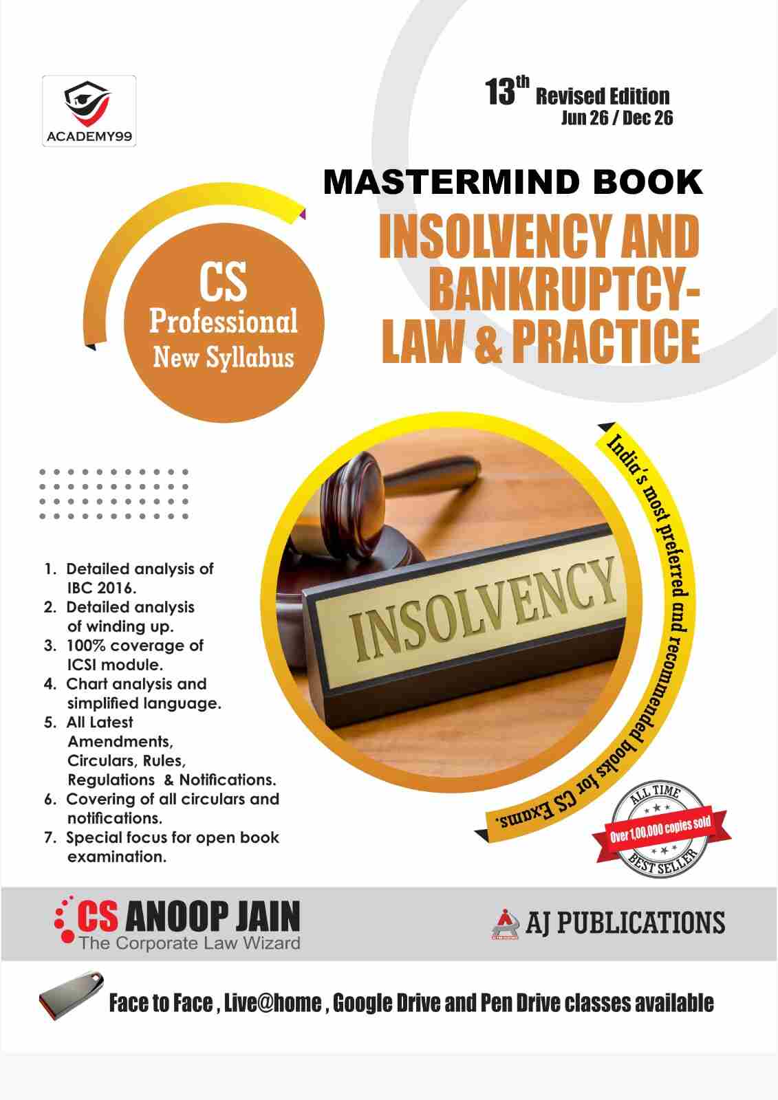 CS Professional Mastermind Book Insolvency & Bankruptcy Law & Practice by CS Anoop Jain