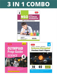 National Science Olympiad (NSO) Workbook, Prep-Guide and Previous Years Papers (PYQs) with Mock Test Paper for Class 4 (Set of 3 Books) by MTG Learning