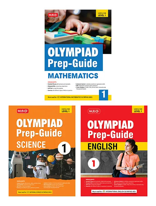 Olympiad Prep-Guide Class-1 Mathematics, Science and English (OPG Combo Pack) by MTG Learning