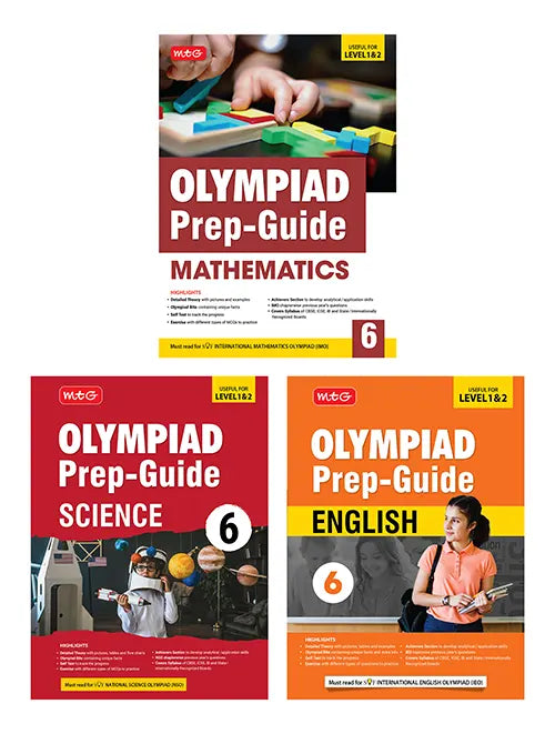 Olympiad Prep-Guide Class-7 Mathematics, Science and English (Set of 3 Books) by MTG Learning