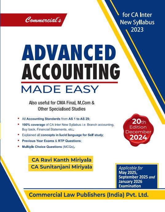 Commercial's Advanced Accounting Made Easy Book for CA Inter by CA Rav ...