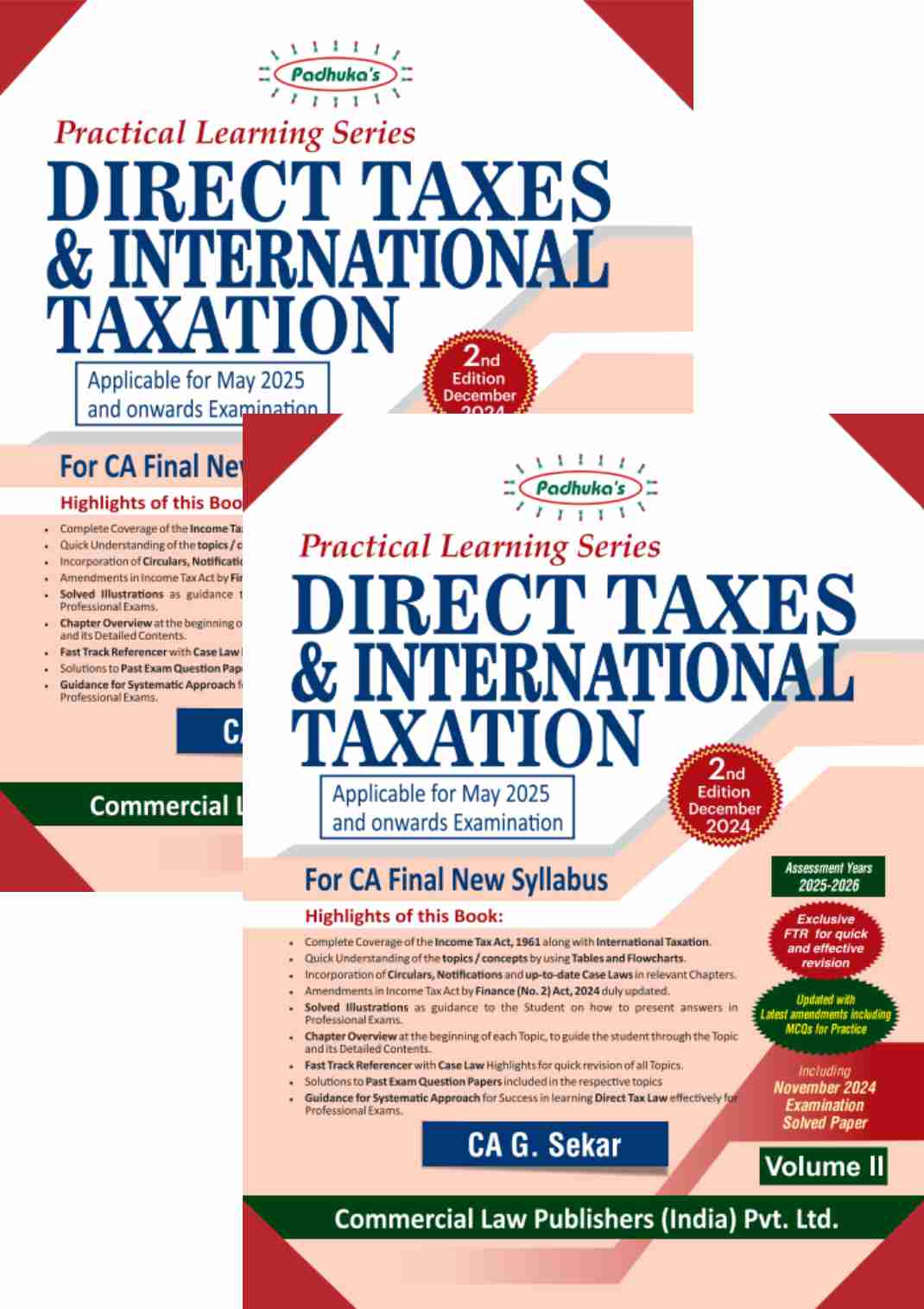 Commercial's Padhuka's (Practical Learning Series) Direct Tax & International Taxation Book for CA Final (2023 Scheme) by CA G Sekar