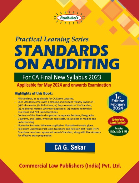 Commercial's Padhuka's (Practical Learning Series) Standards on Auditing Book for CA Final (2023 Scheme) by CA G Sekar