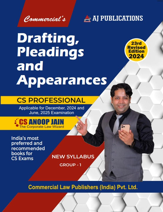 Commercial's CS Professional New Syllabus Drafting Pleadings and Appearances Book by CS Anoop Jain