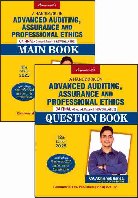Commercial's A Handbook on Advanced Auditing, Assurance and Professional Ethics Combo (Main Book + Question Book) for CA Final by CA Abhishek Bansal