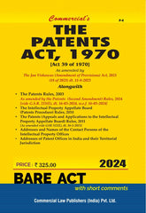 Commercial's Patents Act, 1970 Bare Act book