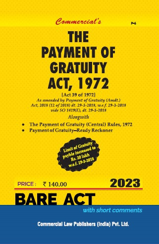 Commercial's Payment of Gratuity Act, 1972 Bare Act book