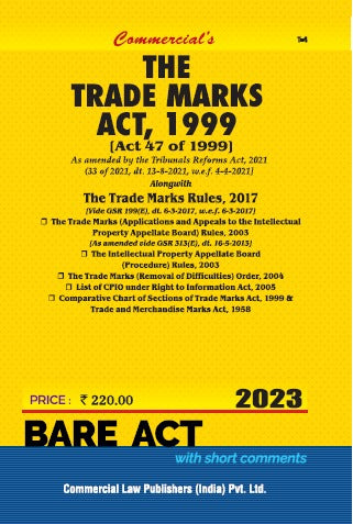 Commercial's Trade Marks Act, 1999 Bare Act book