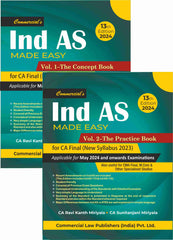 Commercial's Ind As Made Easy Vols.1 & 2 (The Practice Book) for CA Final (2023 Scheme) by CA Ravi Kanth Miriyala