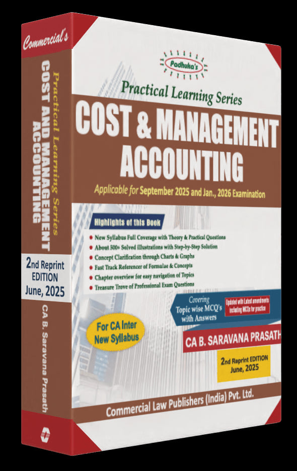 Commercial's Padhuka's (Practical Learning Series) Cost & Management Accounting Book for CA Inter by CA B Saravana Prasath