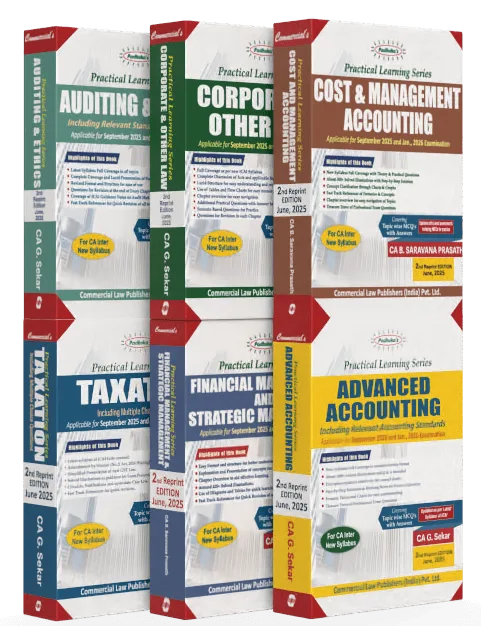 Commercial's Padhuka's (Practical Learning Series) (Paper 1 to 6) Combo Books for CA Inter by G Sekar
