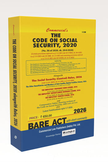 Commercial's Code of Social Security, 2020, alongwith Rules, 2026 and EPF Scheme, 2026 Bare Act book